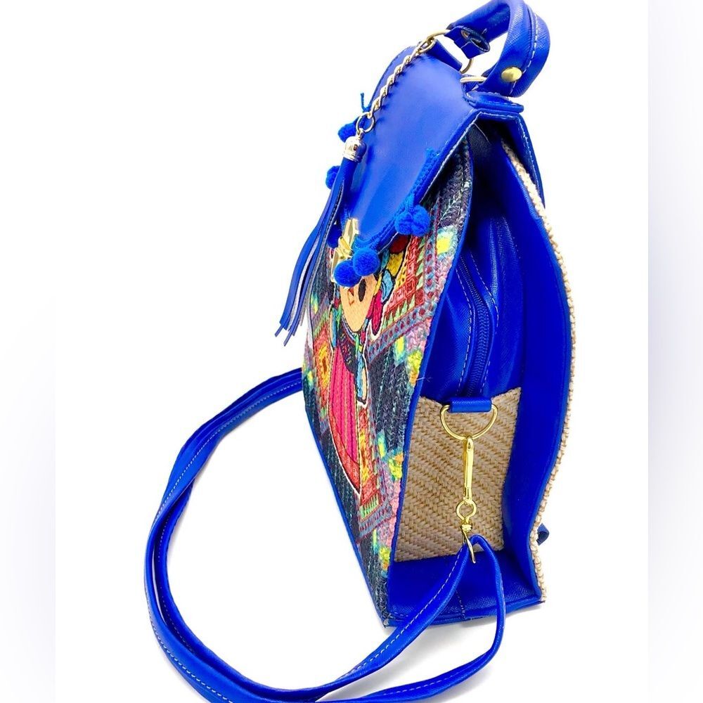 One of a kind stylish chiapaneco Jute crossbody handbag